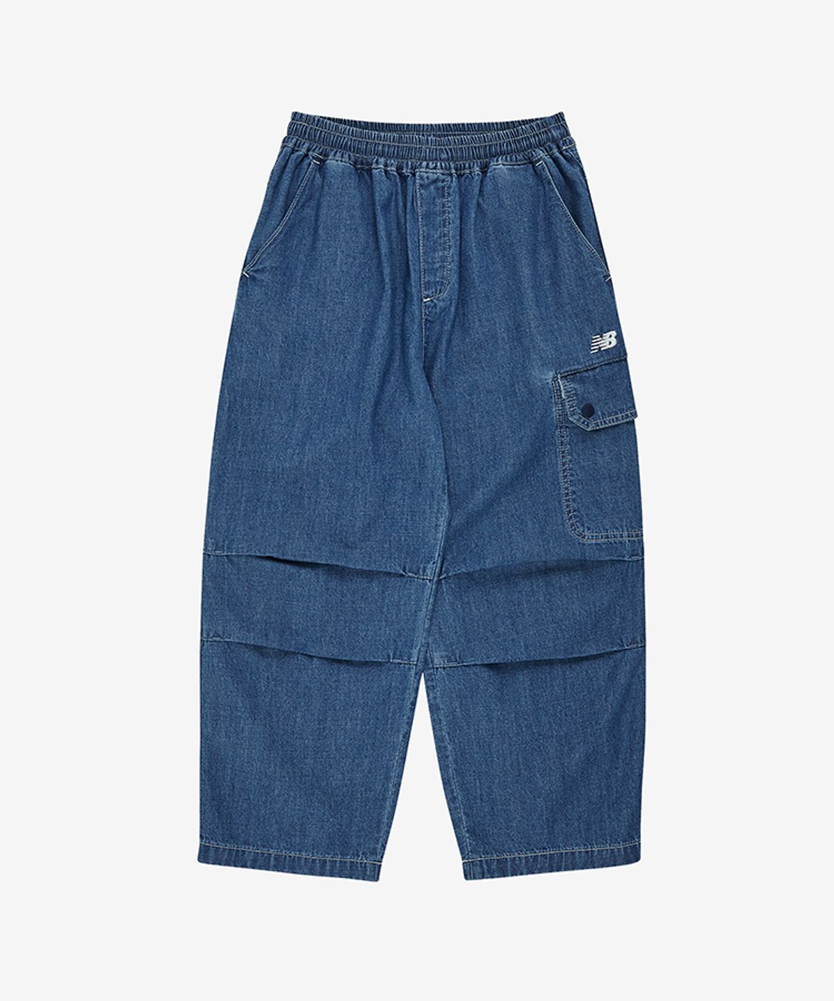뉴발란스 키즈(NEWBALANCEKIDS) ESSENTIAL_9부 일자핏 아동 데님팬츠 NK9TG2101U56