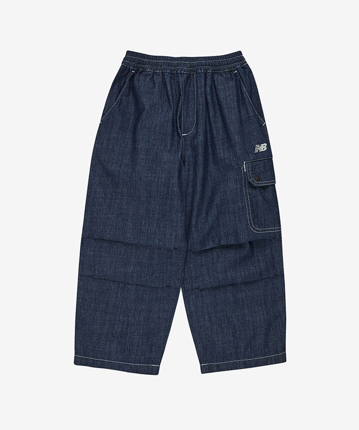 뉴발란스 키즈(NEWBALANCEKIDS) ESSENTIAL_9부 일자핏 아동 데님팬츠 NK9TG2101U55