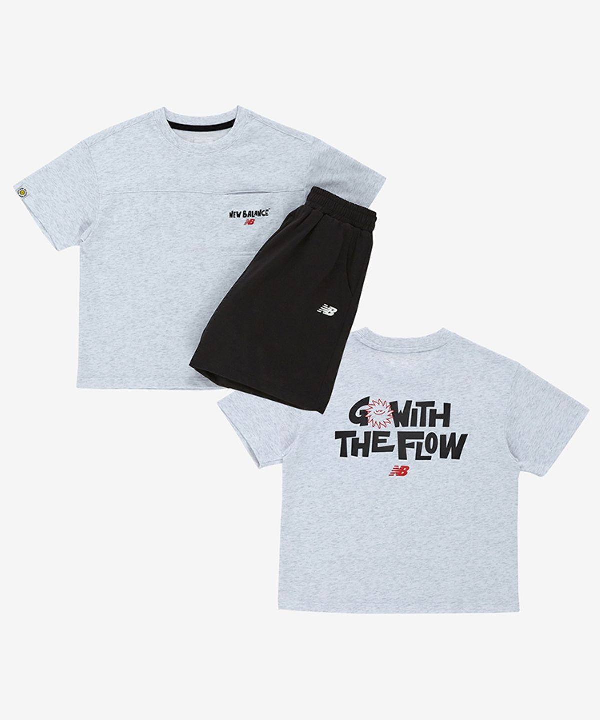 뉴발란스 키즈(NEWBALANCEKIDS) ESSENTIAL_아동 상하의 포켓 반팔 싱글 셋업 NK9YG2412U19