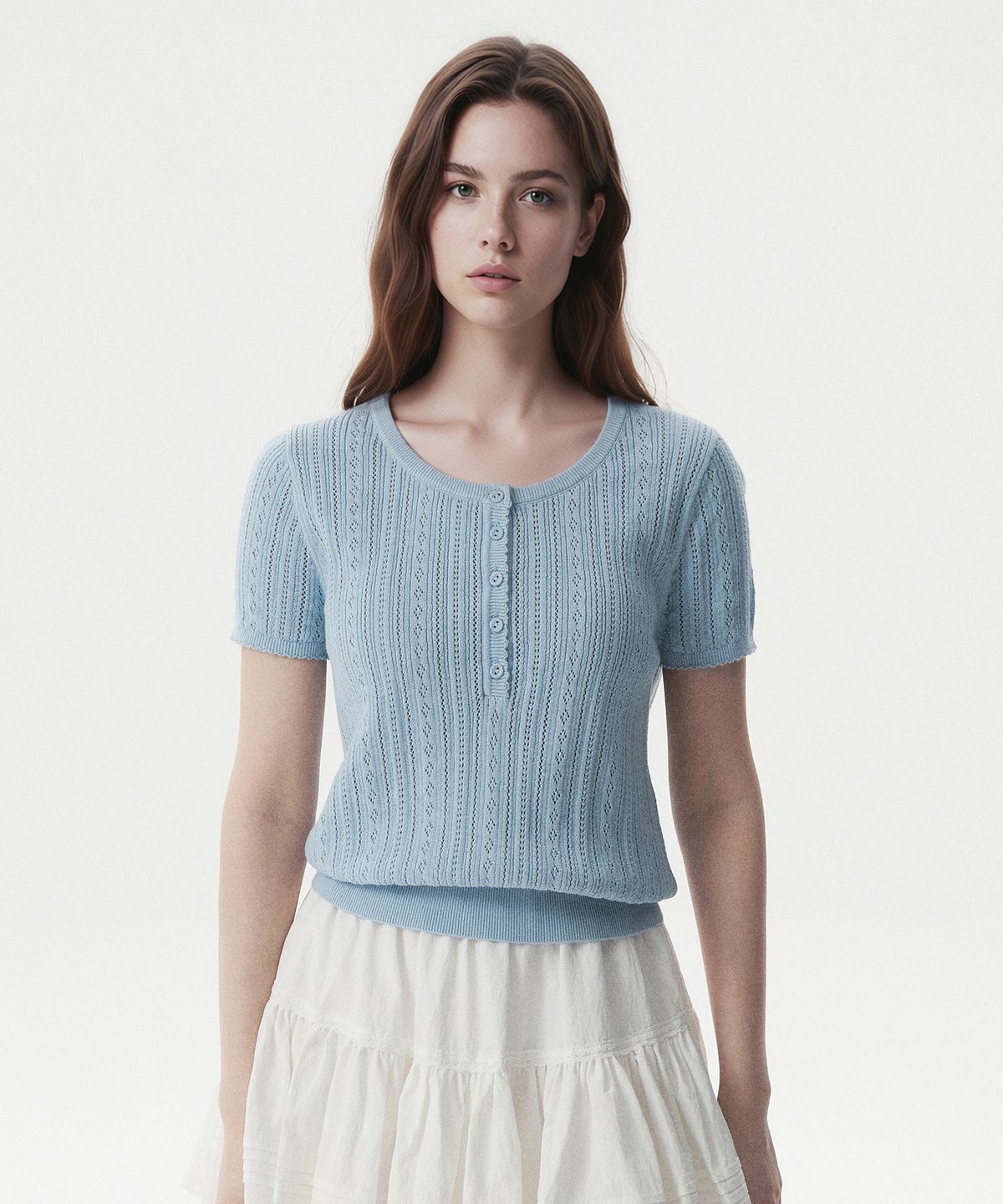 후아유(WHO.A.U) Skashi Eyelet Pullover / WHKAG2435F