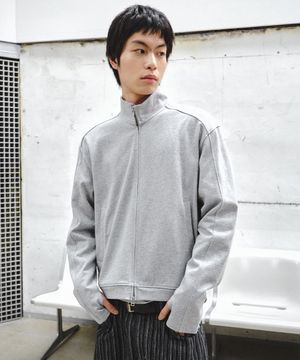 더스트 워시드 집업 하이넥_그레이