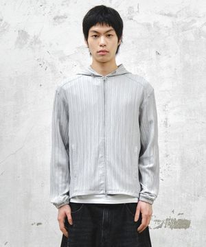 리플 후디드 집업 재킷_라이트그레이