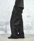 트랙 워시드 코튼 와이드 팬츠_차콜