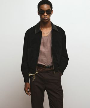 레더 코튼 워시드 블루종 (블랙)