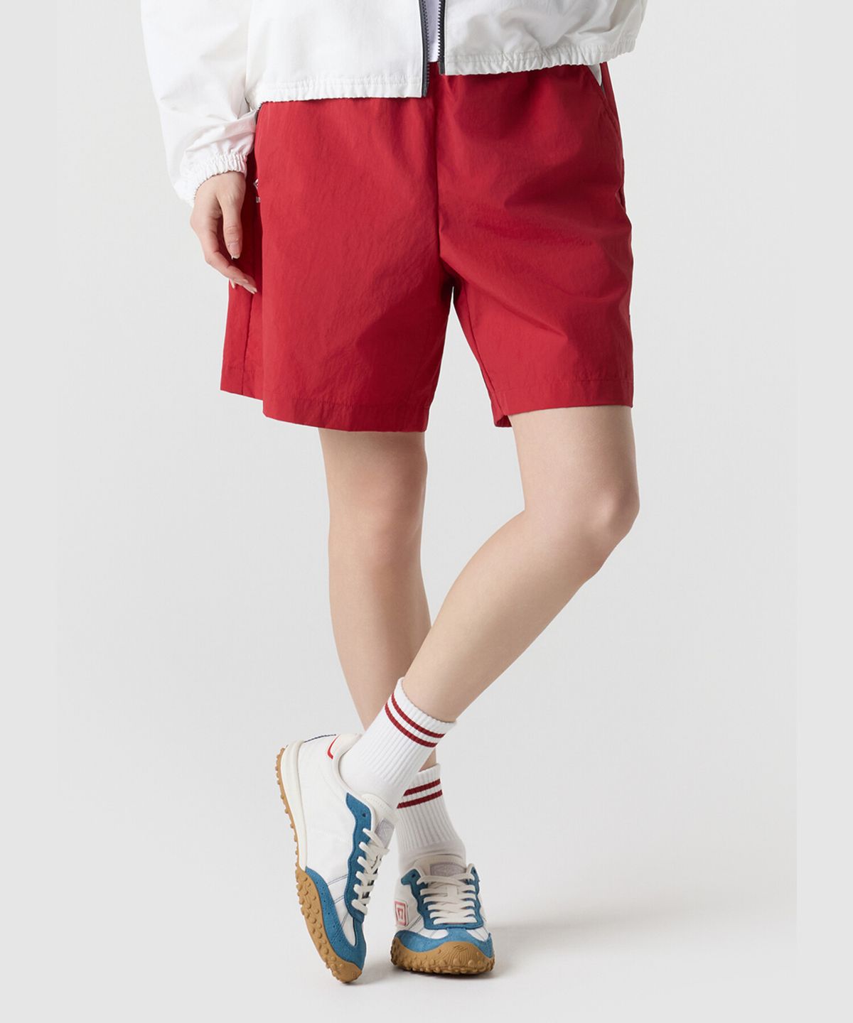엄브로(UMBRO) 팝러쉬 컬러블럭 4.5부 반바지 레드 UR121CHP35
