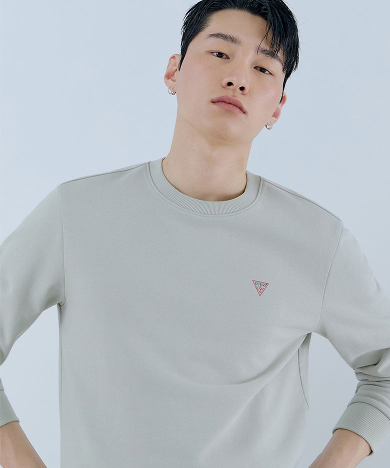 3color 오리지널 미니삼각 맨투맨 NQ1K5910