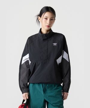 팝러쉬 컬러블럭 스탠넥 아노락 블랙 UR123CWT34