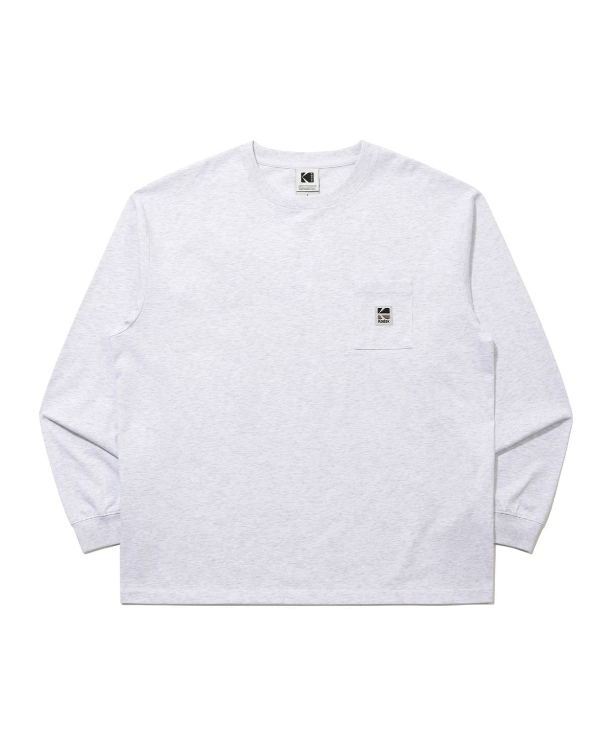 코닥(KODAK) 에센셜 포켓 긴팔티셔츠 WHITE MELANGE