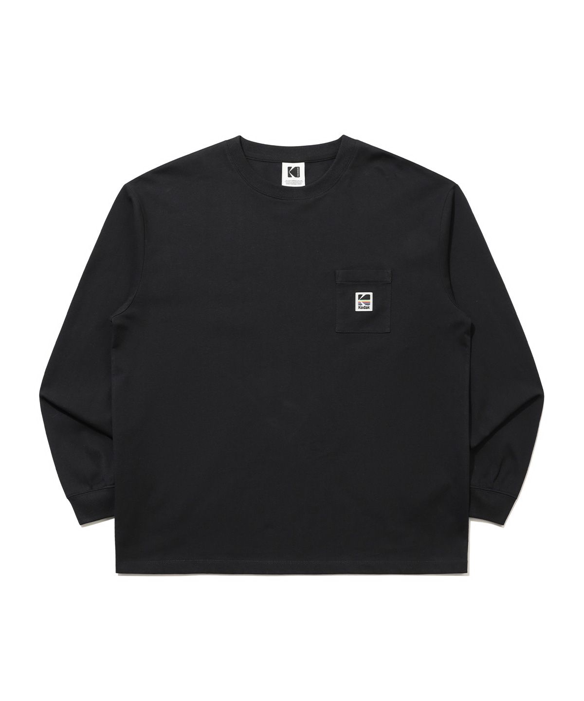 코닥(KODAK) 에센셜 포켓 긴팔티셔츠 BLACK