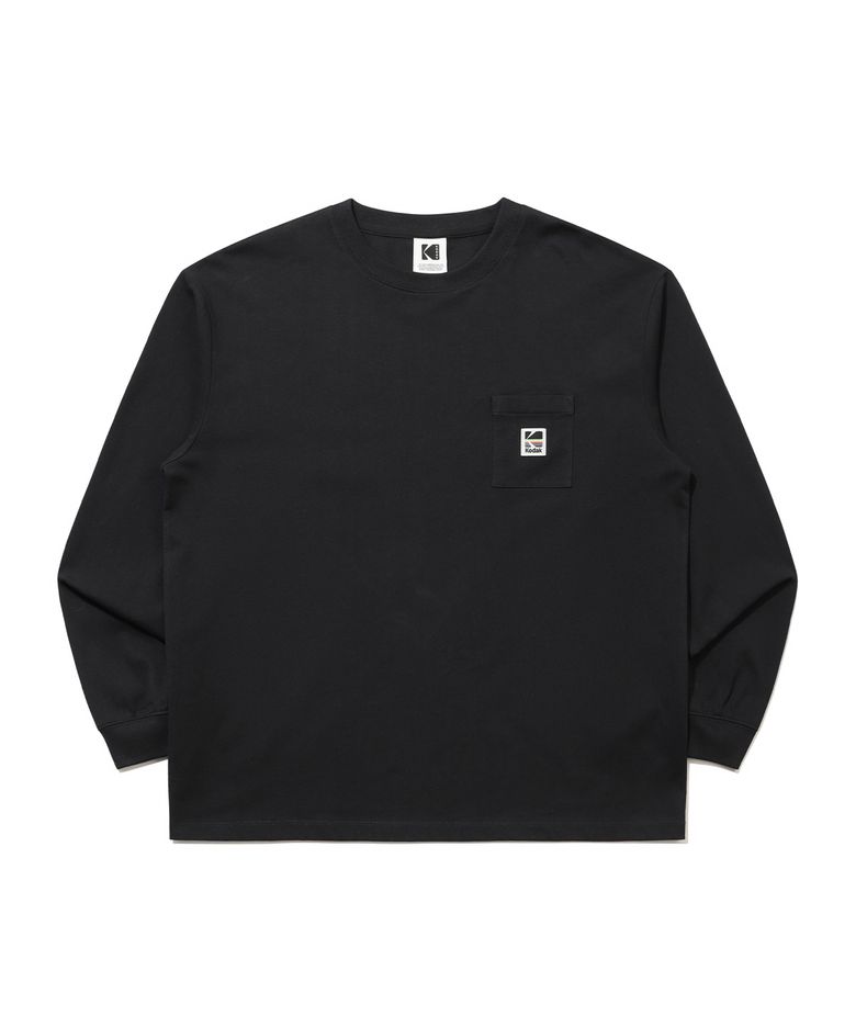 에센셜 포켓 긴팔티셔츠 BLACK
