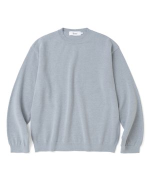 베이직 에센셜 크롭 라운드 니트 MELANGE GREY