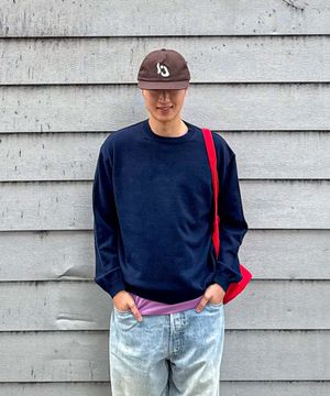 베이직 에센셜 크롭 라운드 니트 NVAY