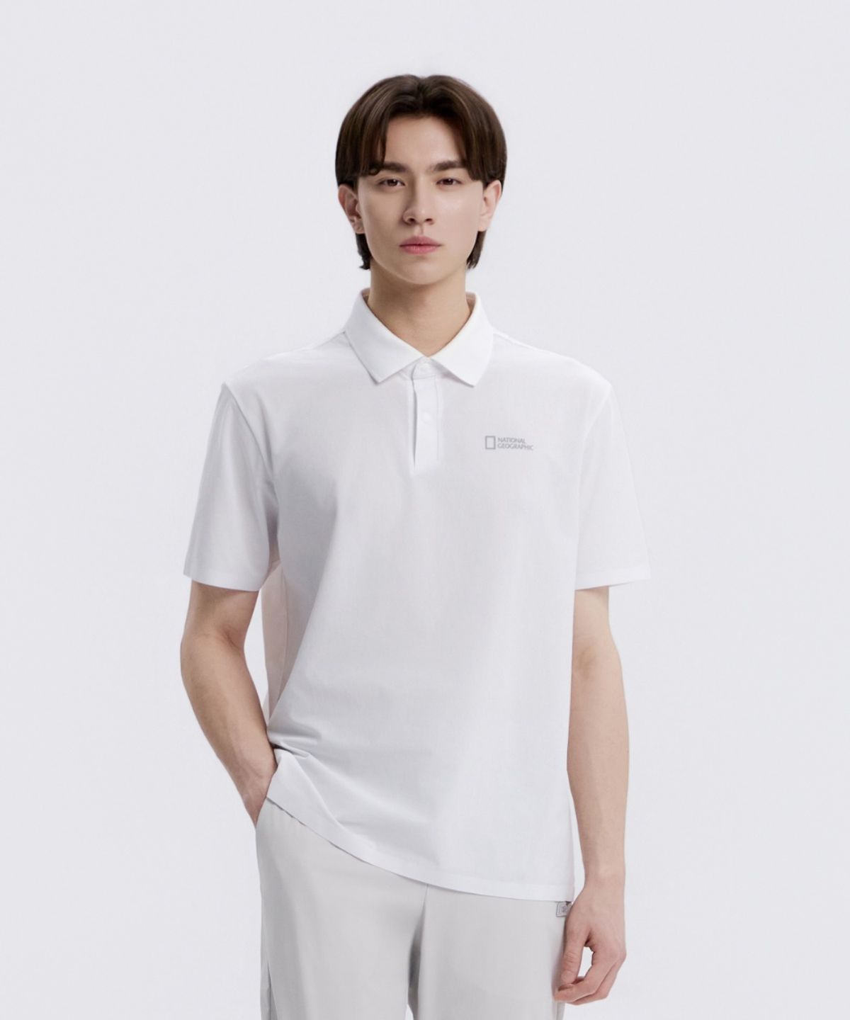 내셔널지오그래픽(NATIONALGEOGRAPHIC) N262UPL240 크라즈 반팔 카라 티셔츠 WHITE