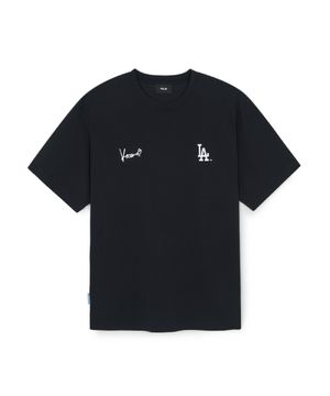 카리나 X MLB 세미오버핏 반팔 티셔츠 LA (Black)