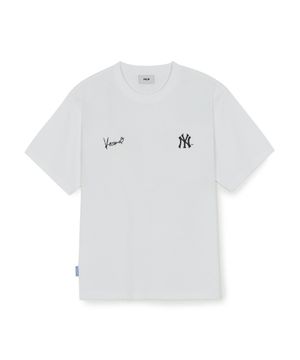 카리나 X MLB 세미오버핏 반팔 티셔츠 NY (White)