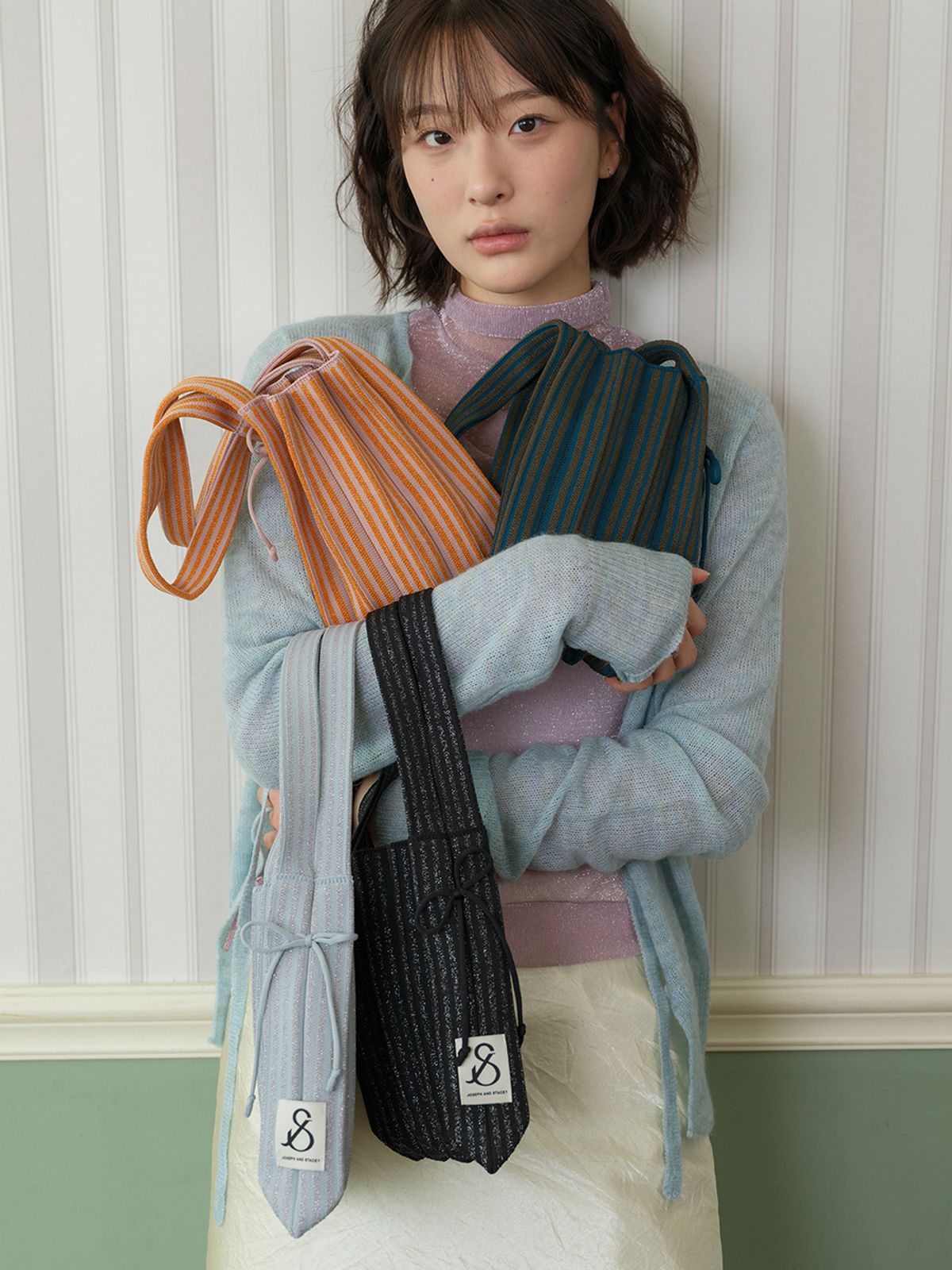 조셉앤스테이시(JOSEPH&STACEY) Lucky Pleats Knit S Stripe (ALL)