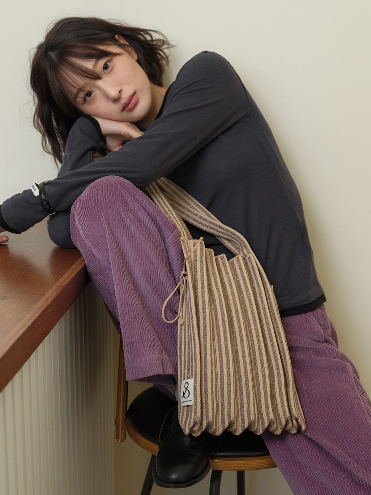 조셉앤스테이시(JOSEPH&STACEY) Lucky Pleats Knit M Stripe (ALL)