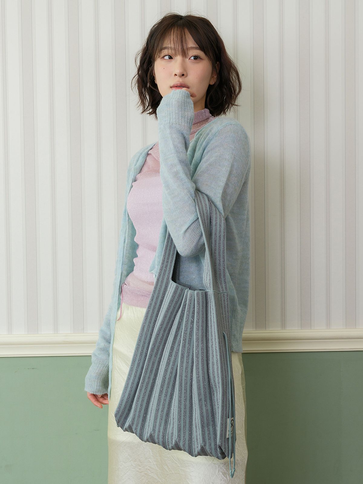 조셉앤스테이시(JOSEPH&STACEY) Lucky Pleats Knit L Stripe (ALL)