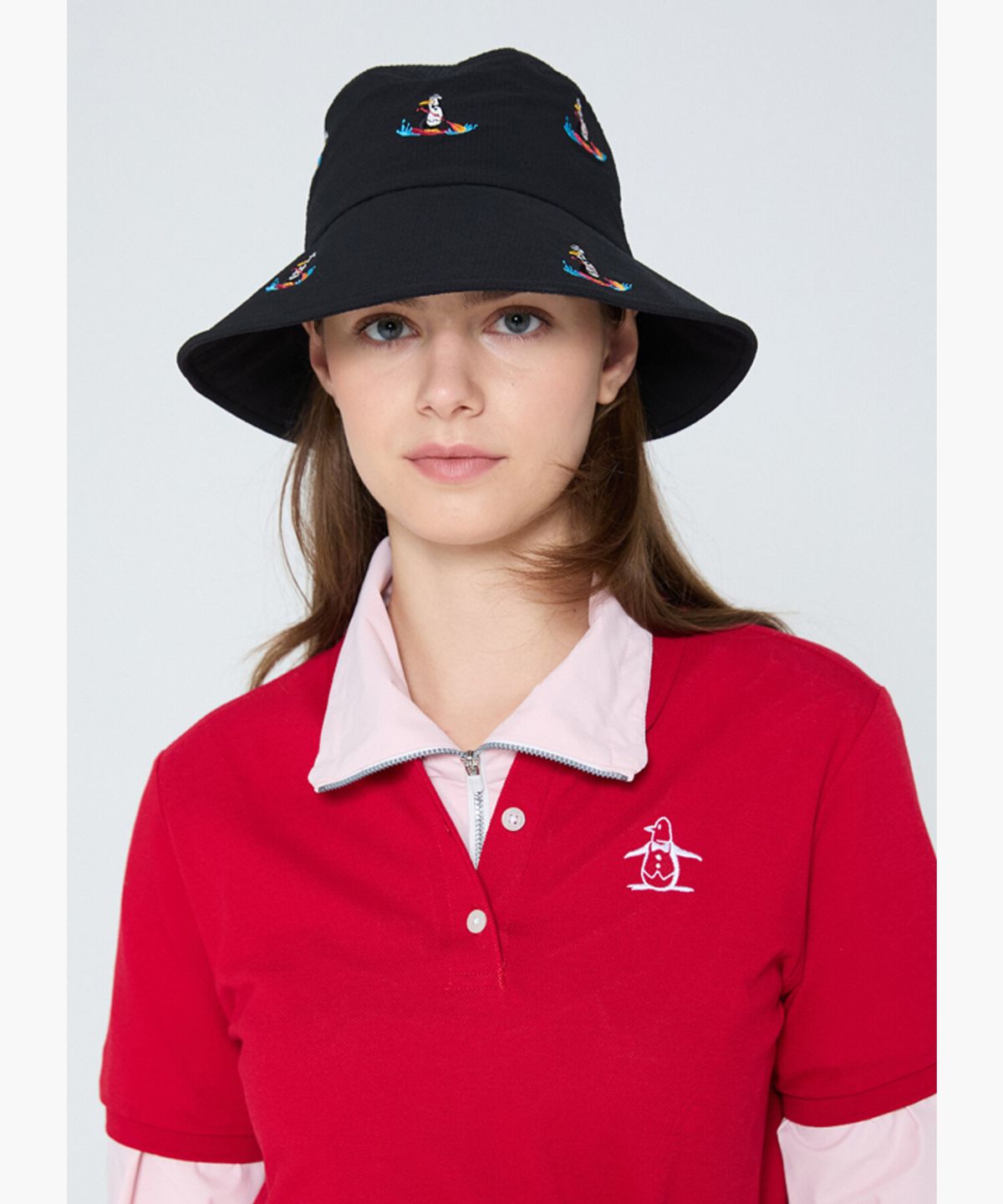 먼싱웨어(MUNSINGWEAR) 여성 자수 버킷햇 블랙 MR122LCP32
