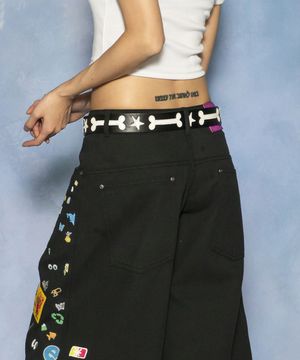 GBT004 스타본 아플리케 벨트 (BLACK)