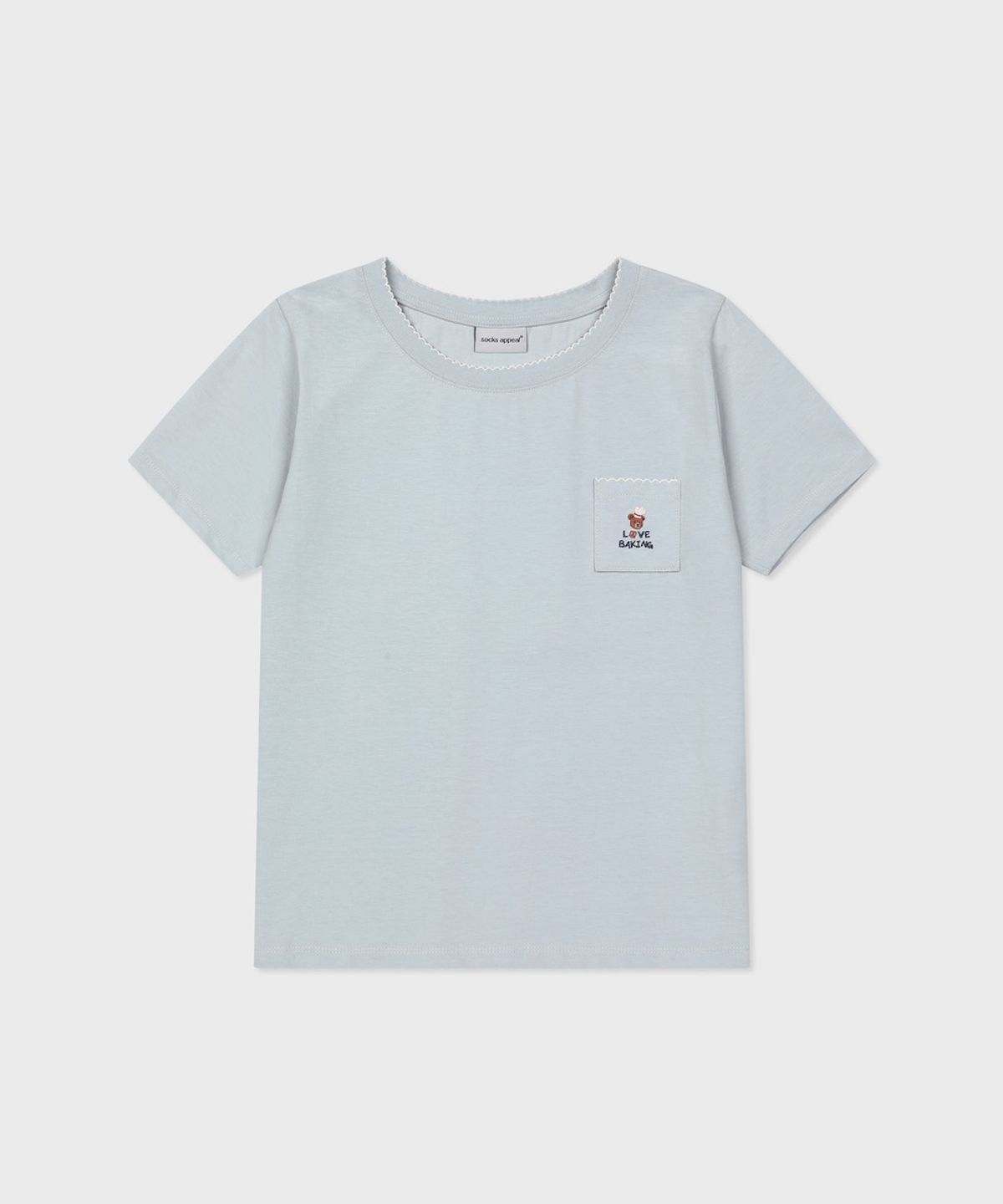 삭스어필(SOCKS APPEAL) pocket t shirt love baking bear blue