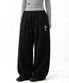 크로스 와이드 원턱 스웨트 팬츠_블랙