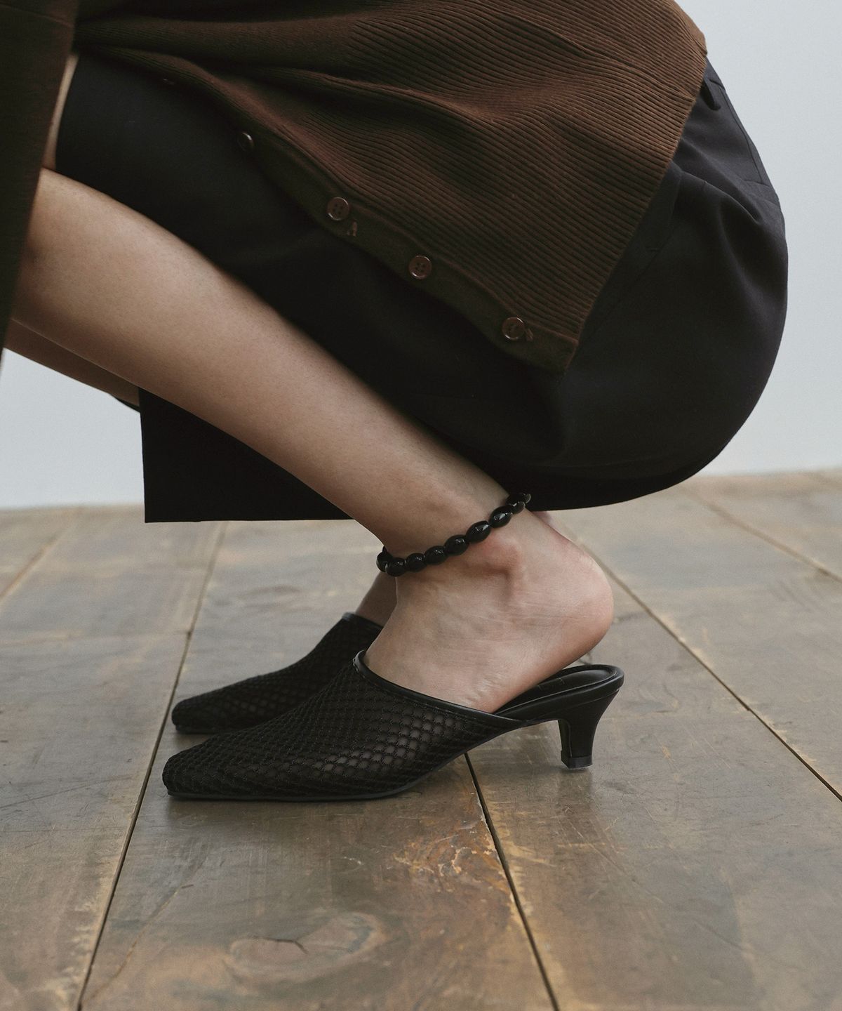 에퓨레(EPURE) MOI Square Net Mules (2color)