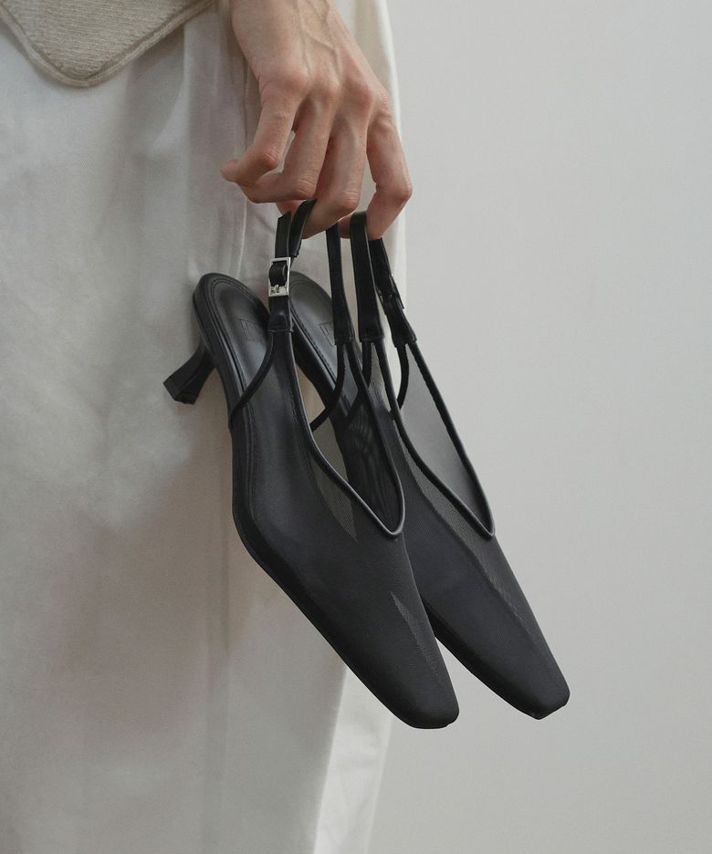RIUM Square Mesh Slingbacks (3color)
