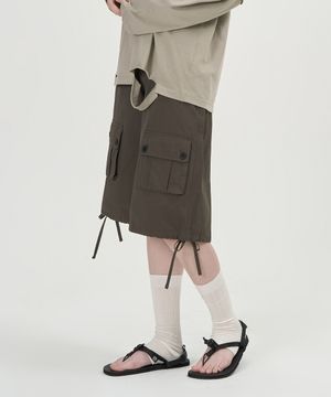 W 버튼 포켓 버뮤다 팬츠 (KHAKI BROWN)
