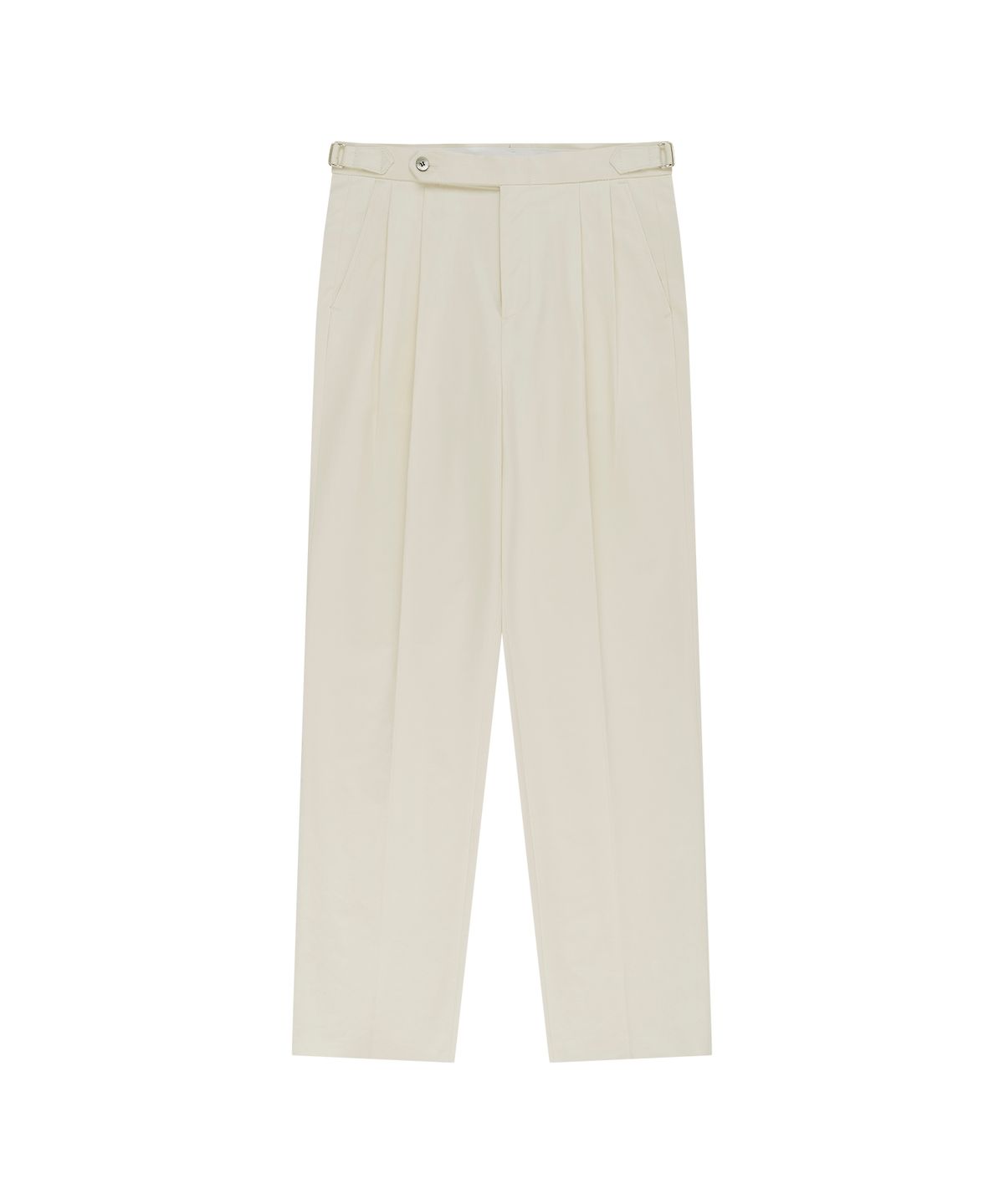 벨리프(BELLIEF) Essential Cotton Twill Adjust 2-Pleated Relaxed Chino (Ecru)