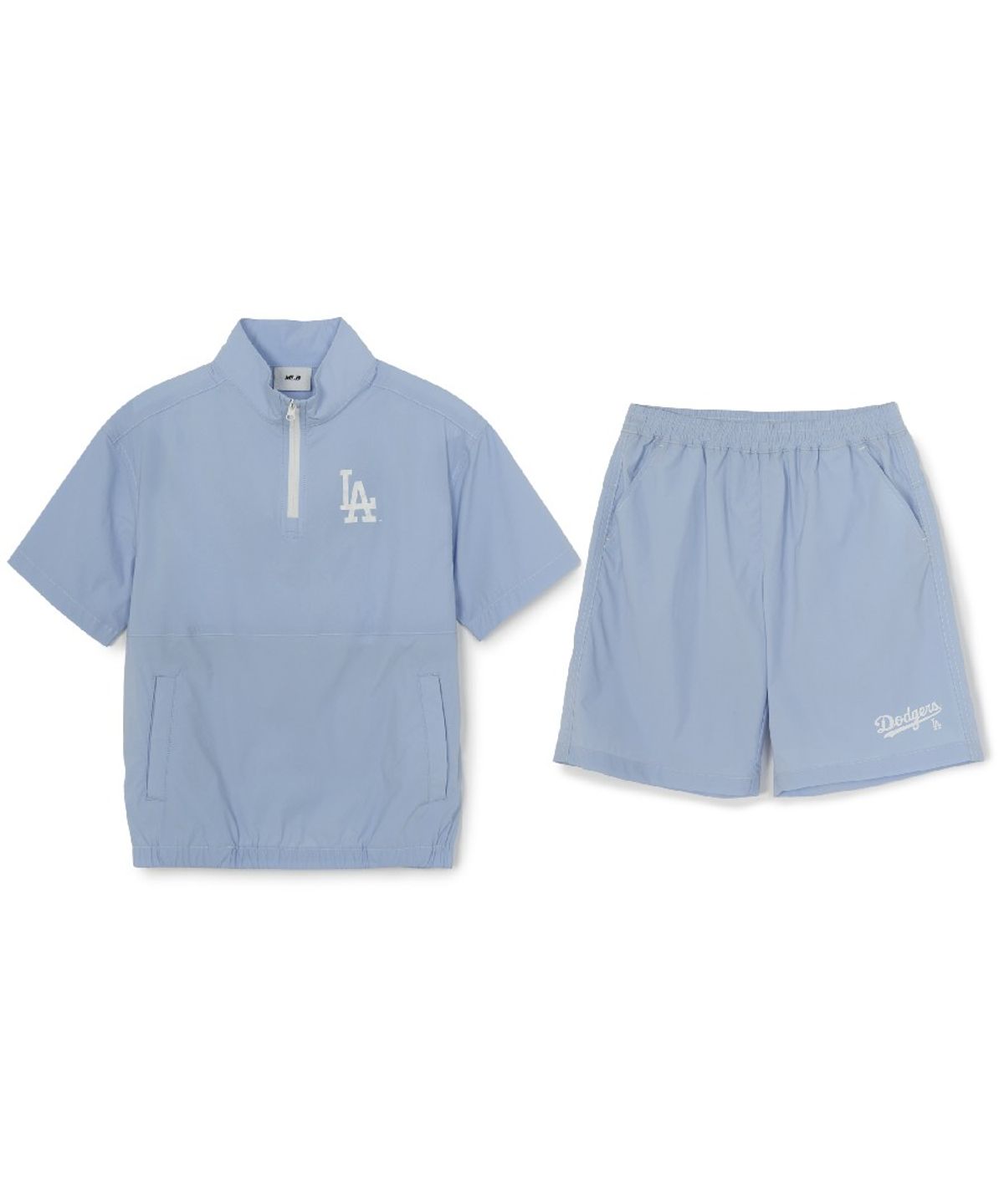 엠엘비 키즈(MLB KIDS) 스포티브 베이직 우븐 반팔 아노락 세트 LA (L.Blue)