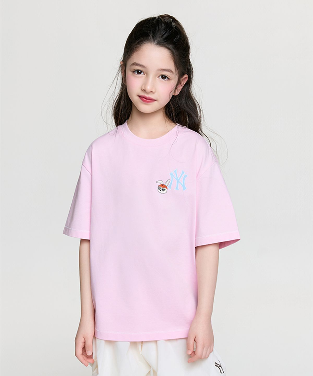 엠엘비 키즈(MLB KIDS) 스트릿  모노래빗 썸머 아트웍 티셔츠 NY (L.Pink)