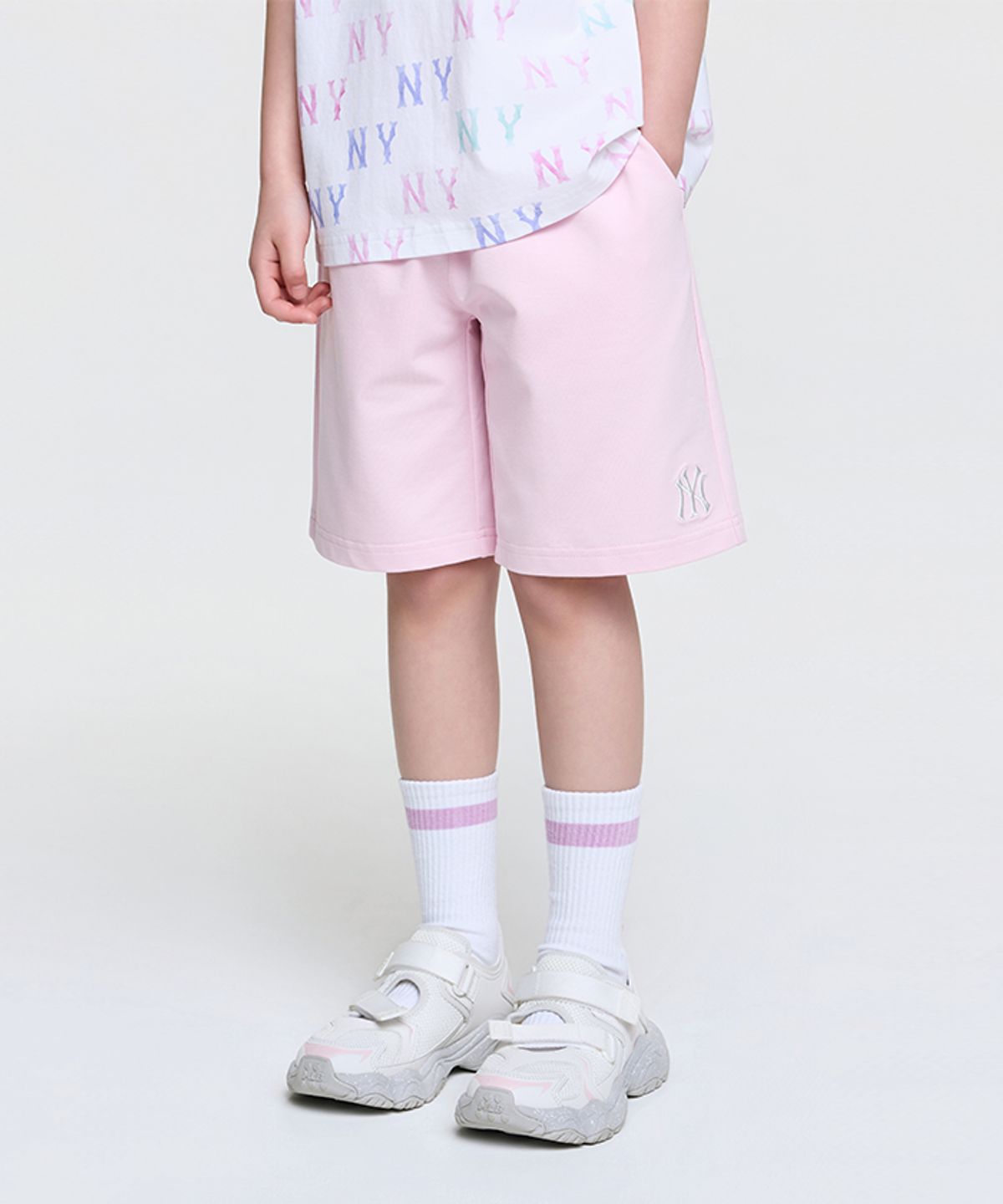엠엘비 키즈(MLB KIDS) 베이직 스몰로고 반바지 NY (L.Pink)