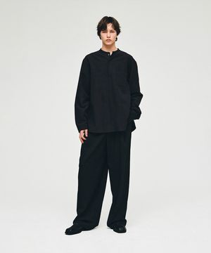 [컬렉션] 밴드카라 튜닉 셔츠 블랙 BI2SH207BK