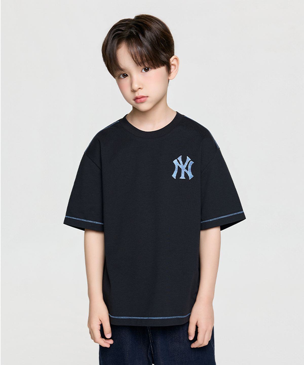 엠엘비 키즈(MLB KIDS) 스트릿 모노그램 빅럭스 티셔츠 NY (Black)