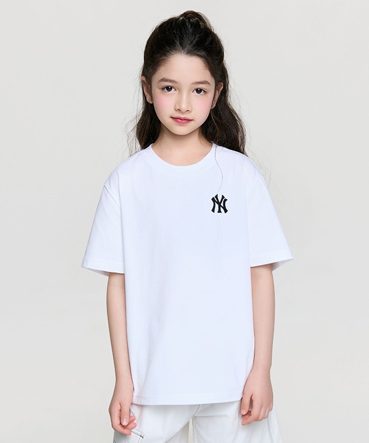 엠엘비 키즈(MLB KIDS) 베이직 스포티브 스몰로고 티셔츠 NY (White)