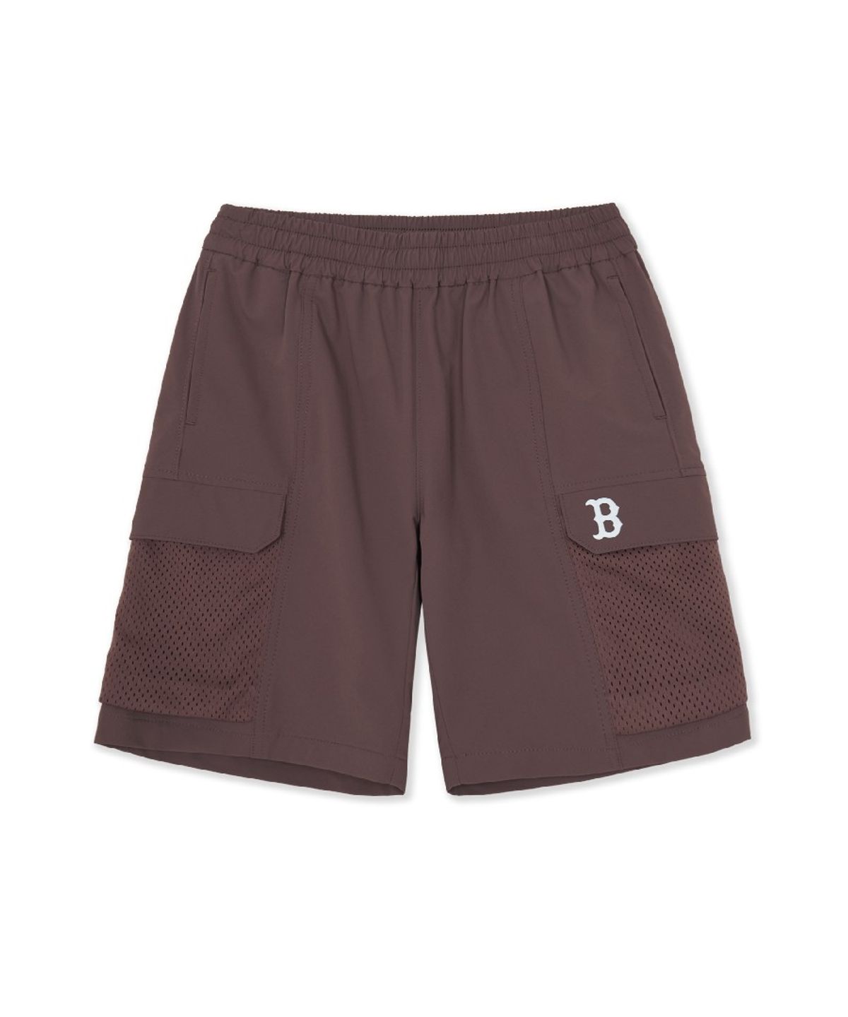 엠엘비 키즈(MLB KIDS) 아웃도어 메쉬배색 카고 5부 팬츠 BOS (Brown)