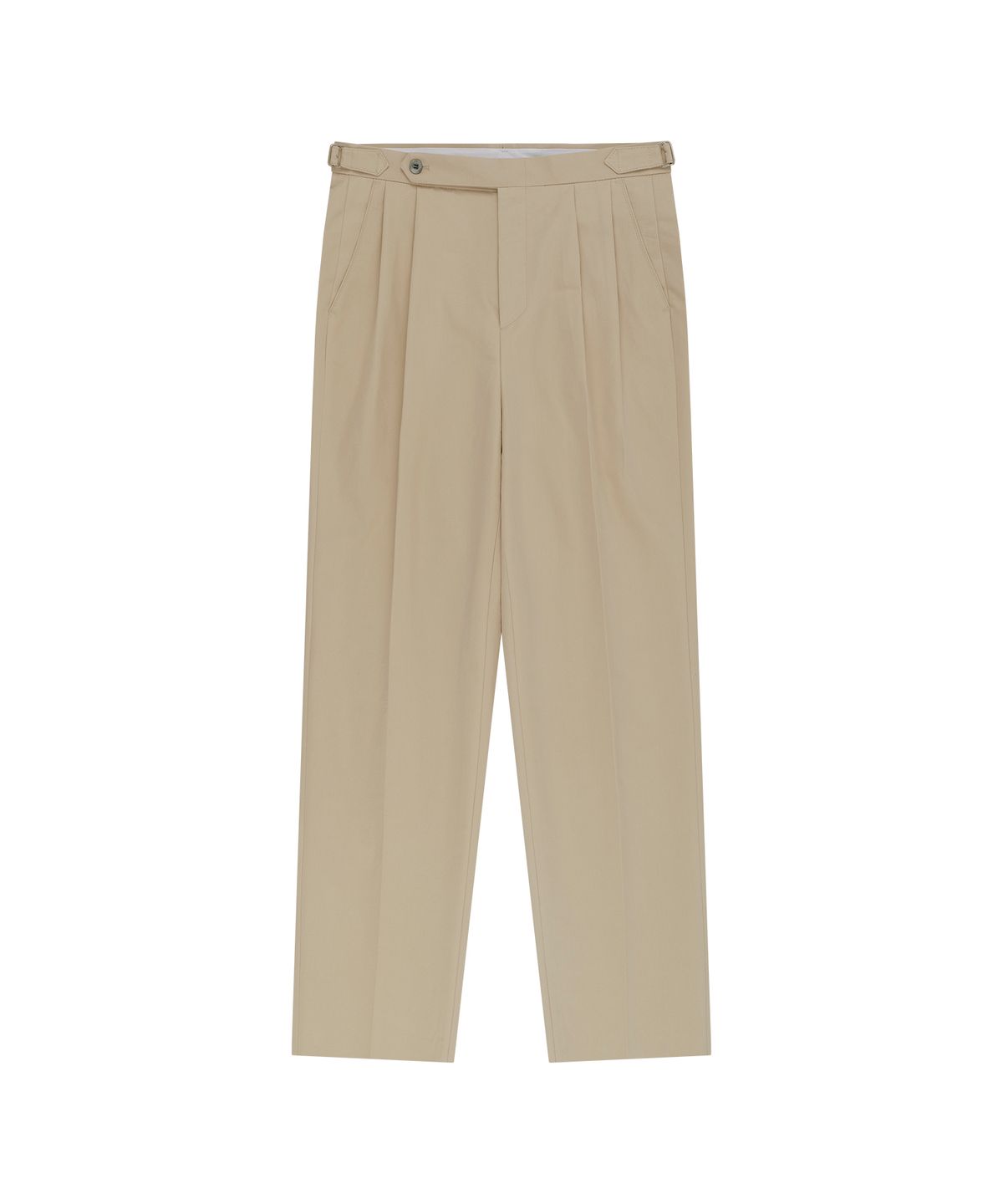 벨리프(BELLIEF) Essential Cotton Twill Adjust 2-Pleated Relaxed Chino (Beige)