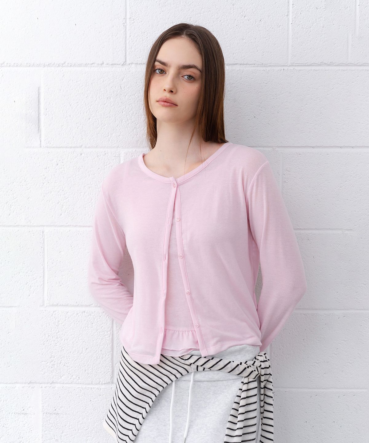 미쏘(MIXXO) 셋업 가디건형 티셔츠_MIWCMG401A