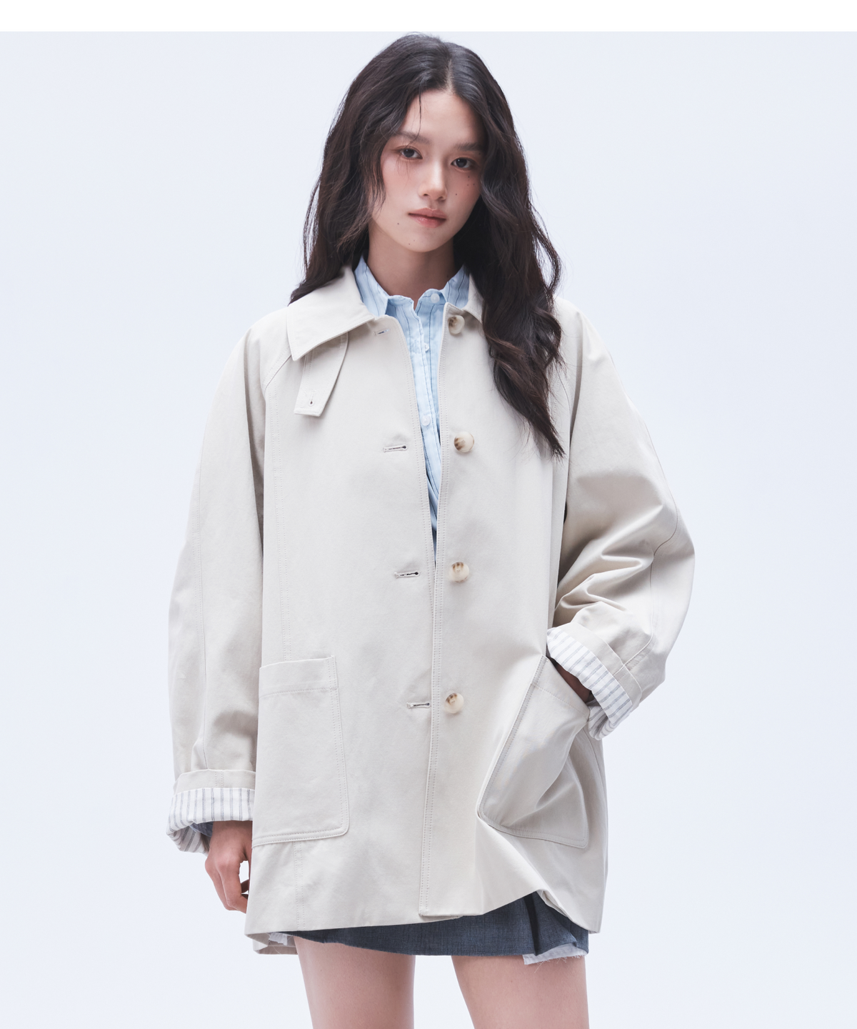 미쏘(MIXXO) 하프 트렌치코트_MIWJTG311B