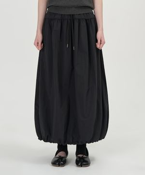 W 맥시 벌룬 스커트 (BLACK)