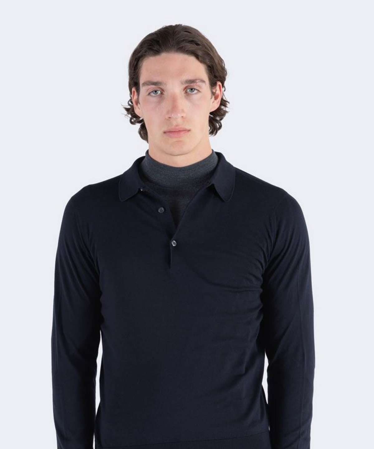존 스메들리(JOHN SMEDLEY) BRADWELL Sea Island Cotton Long Sleeves Polo Shirt Core 10 Colors