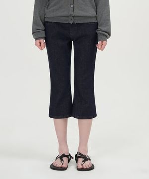 W 데님 카프리 팬츠 (BLUE)