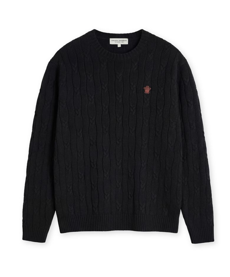 High-Twist Cotton Cable Knit (BLACK)