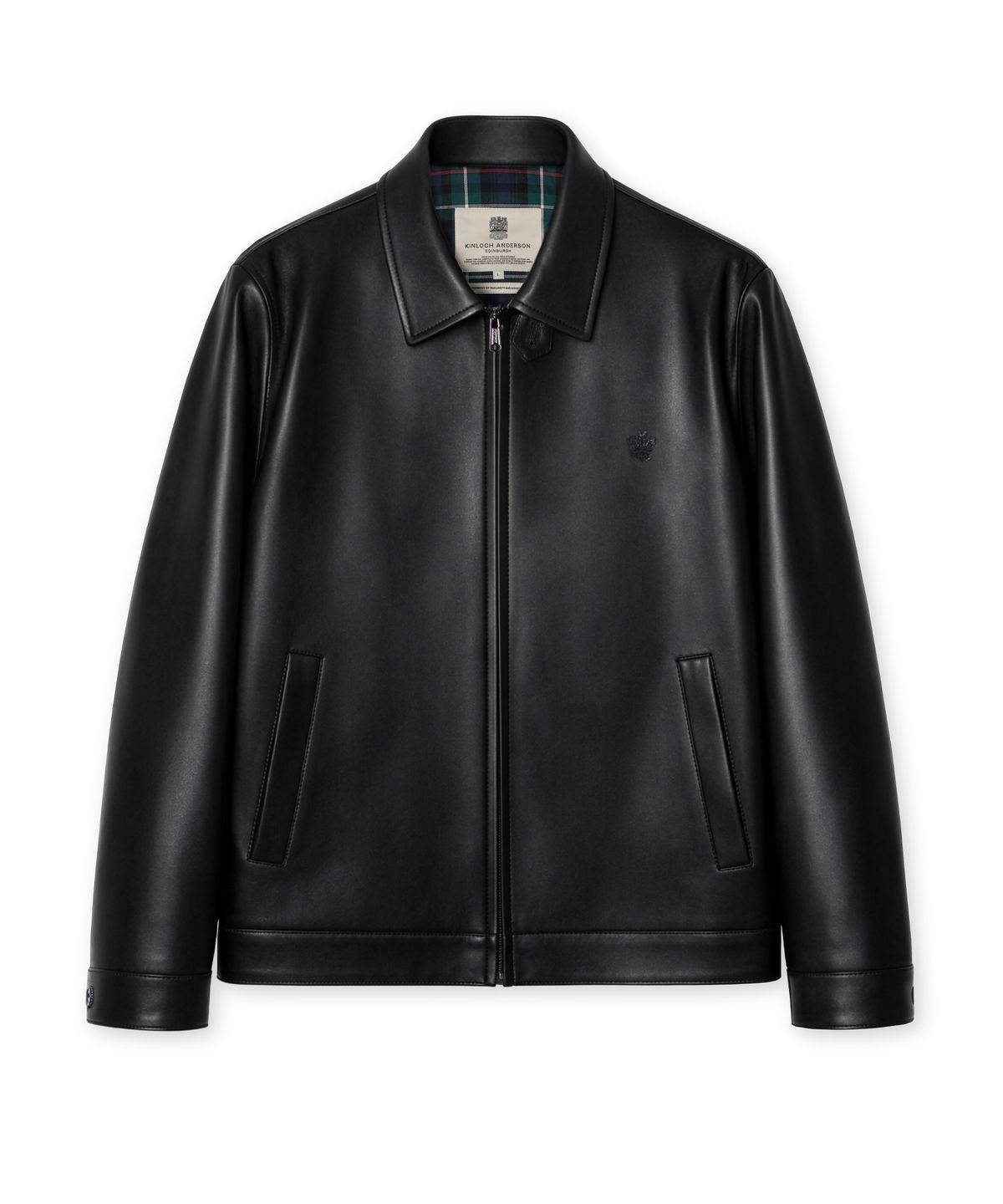 에든버러클럽(EDINBURGH CLUB) VEGETABLE LEATHER DRIZZLER JACKET (BLACK)