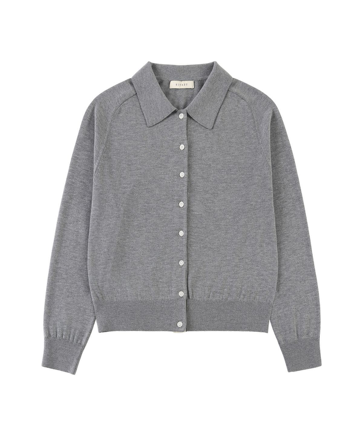 시야쥬(SIYAZU) SIKN2183 배색 카라 니트 가디건_Melange gray