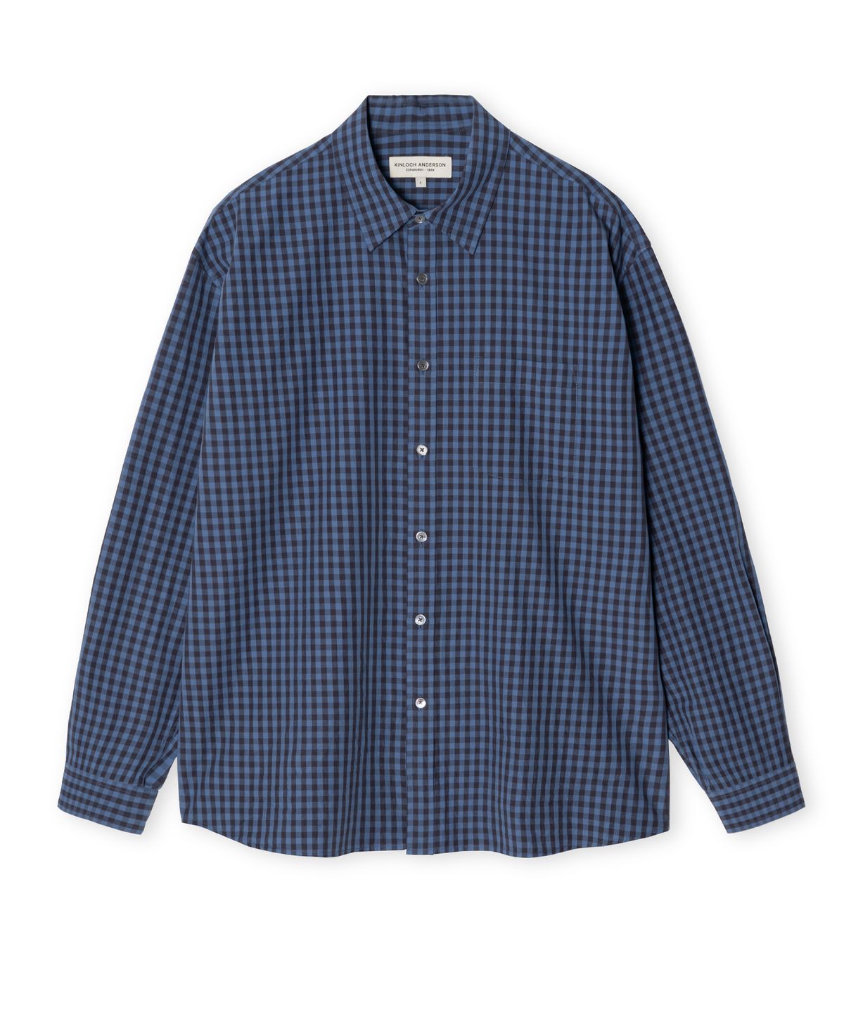 에든버러클럽(EDINBURGH CLUB) OVERSIZED CHECK SHIRT (NAVY)