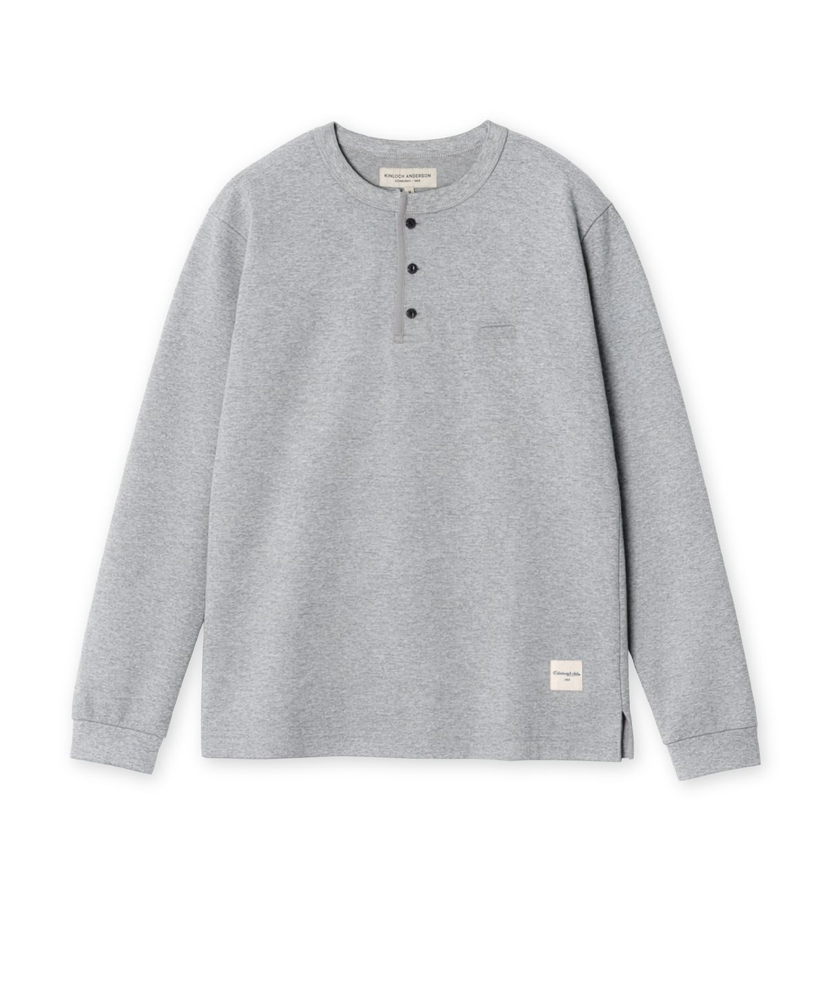에든버러클럽(EDINBURGH CLUB) HENLEY NECK LONG SLEEVE T-SHIRT (GREY)
