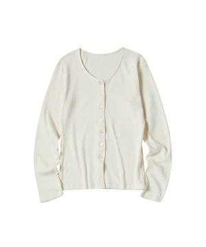 W PUNCHING CARDIGAN [IVORY]