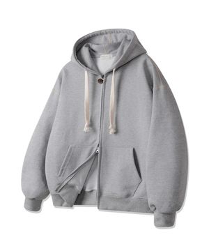 클래식 투웨이 버튼 무지 후드 집업 BK7975_멜란지그레이